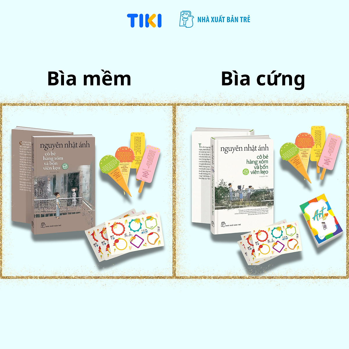 Sách Cô Bé Hàng Xóm Và Bốn Viên Kẹo (Nguyễn Nhật Ánh) - 2 phiên bản & quà tặng kèm